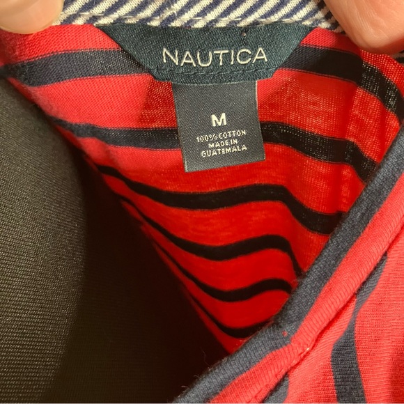 Nautica Tee Striped 100% Cotton Size Medium - Picture 2 of 5